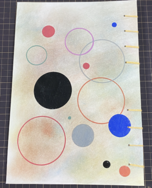 handmade notebook with colorful circles back