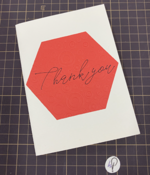 thank you card with circles