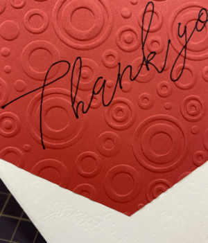 thank you card with circles zoom