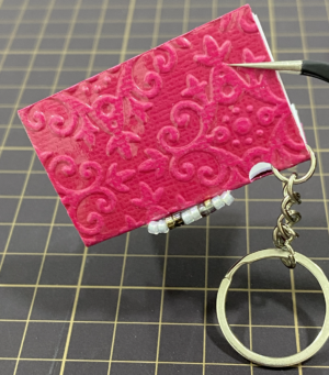 keychain- floral mini notebook