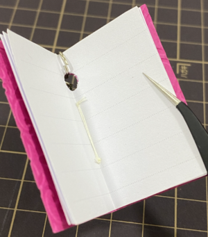 keychain- floral mini notebook inside