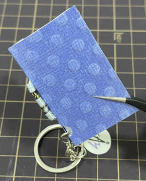 keychain- circle mini notebook Blue